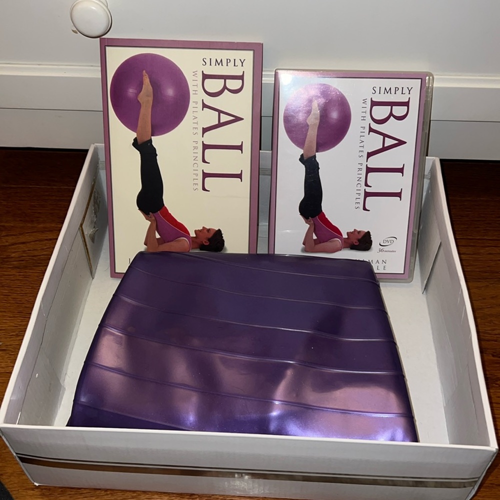 Simply Ball With Pilates Principle Book, Pilates Purple Ball, And DVD